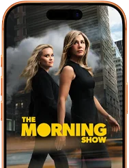 Pantalla de un iPhone 17 mostrando la serie The Morning Show de Apple TV+.