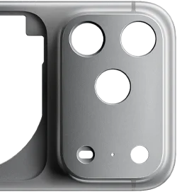 iPhone 17 Pro, parte posterior, estructura unibody de aluminio forjado